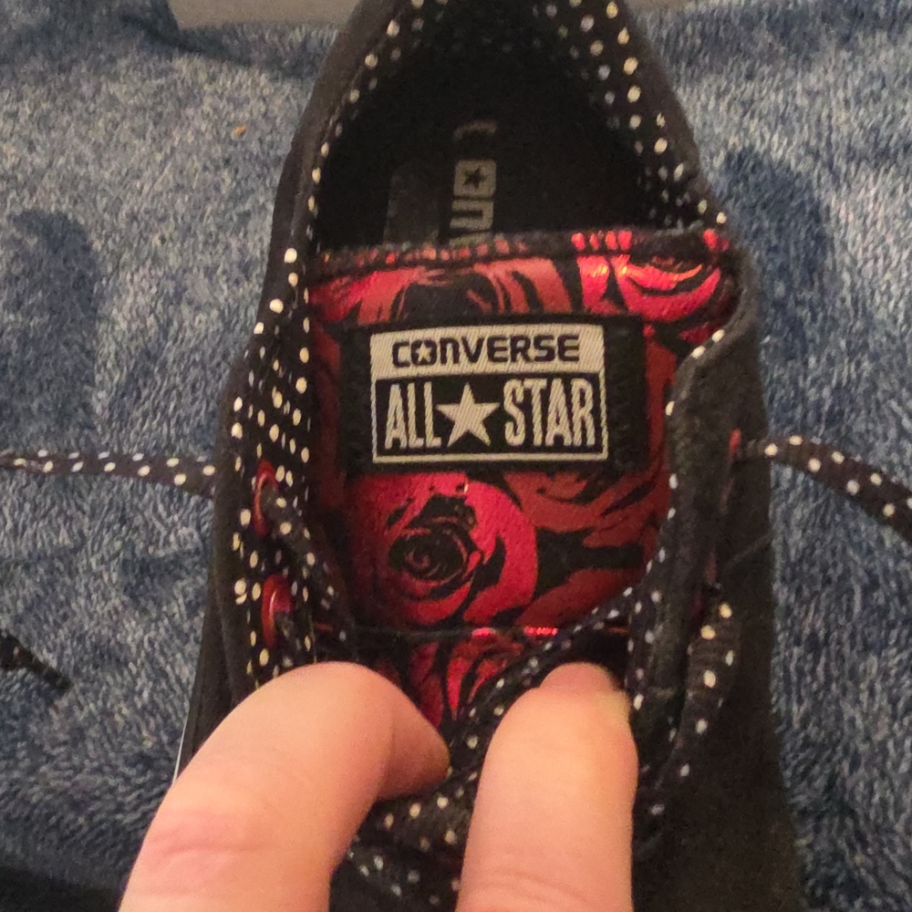Converse Black and Red Canvas Sneakers - Picture 5 of 8